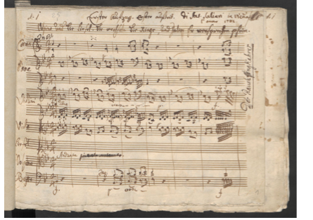 the beginning of the opera ‘Der Rauchfangkehrer’ (first scene, first act) by Antonio Salieri 