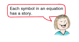 each symbol in an equation has a story
