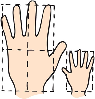 Figure 6. Outstretched hands—one twice as far from your eyes.