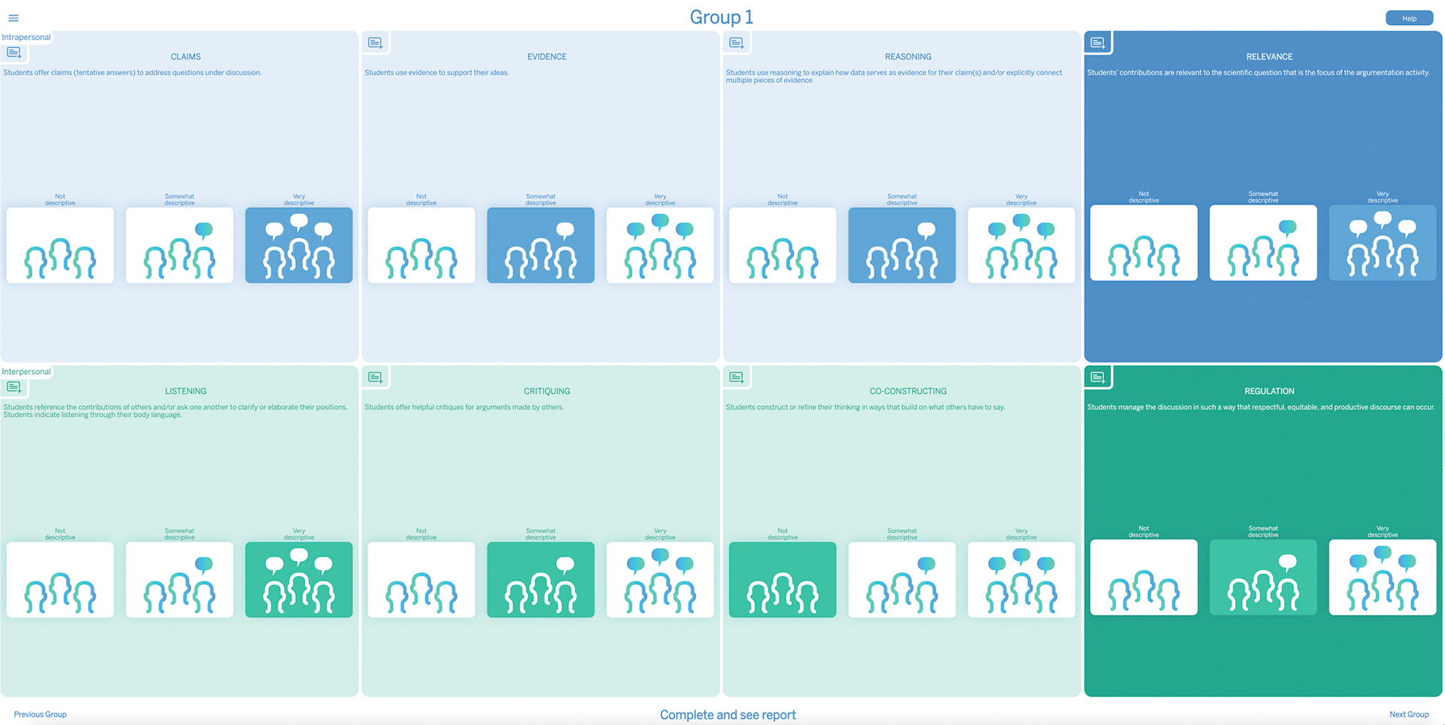 Figure 1  Screenshot of the DiALoG Digital Scoring Tool.