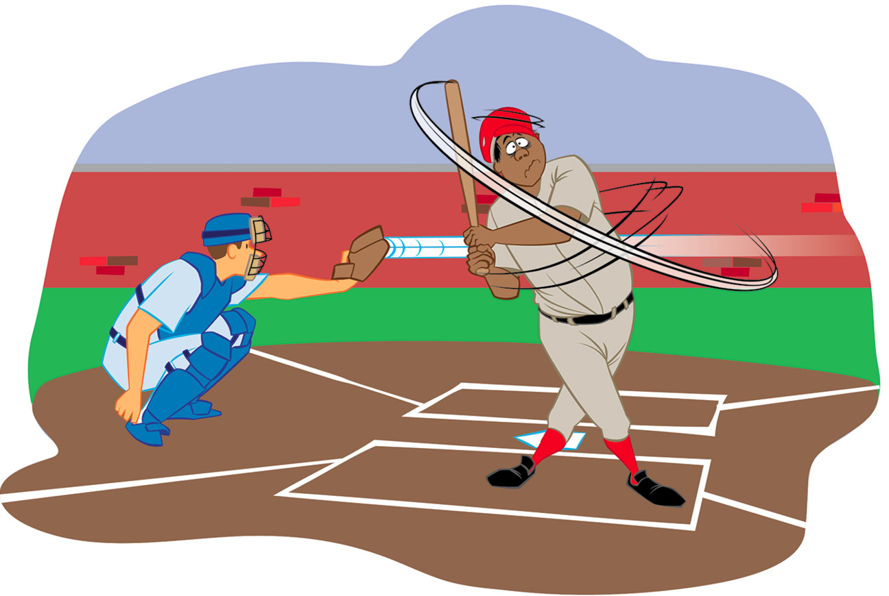 Figure 1 baseball player swings and misses