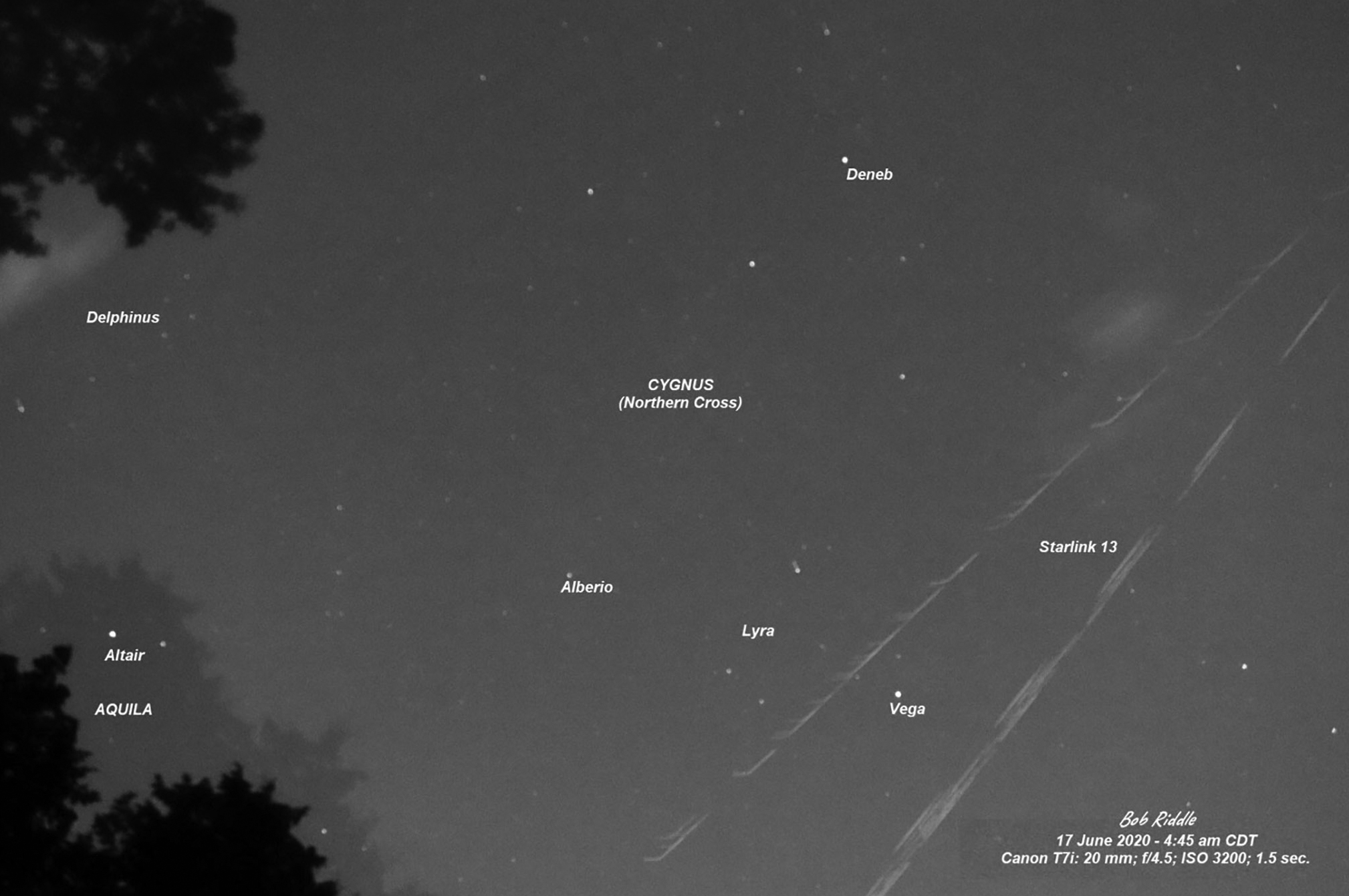 Figure 1 Starlink satellites train