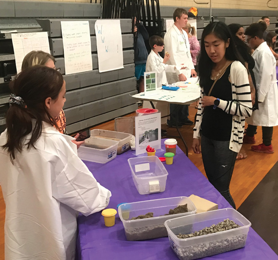 Figure 1 Campers from five different science lab teams presented their scientific work, findings and community outreach efforts to an audience of teachers, families, community partners, school administrators and local and regional press. The scientific studies of the Loyal to Soil campers brought positive publicity to the local farmers market.