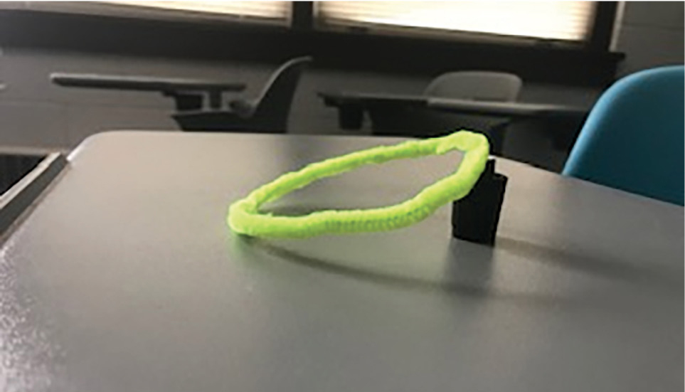 Figure 3  Pipe cleaner used by students to make models of the Moon’s orbital path. 