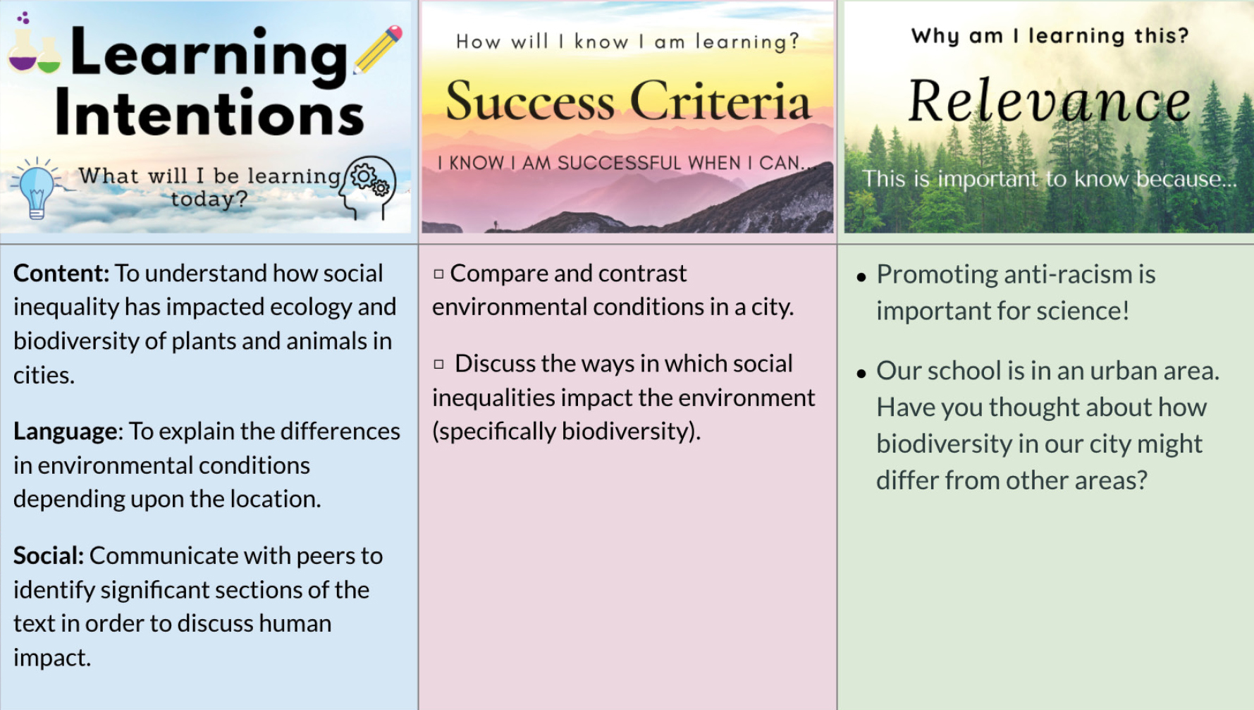 Figure 2 Preview of upcoming lesson to activate prior knowledge and prepare students for the lesson.