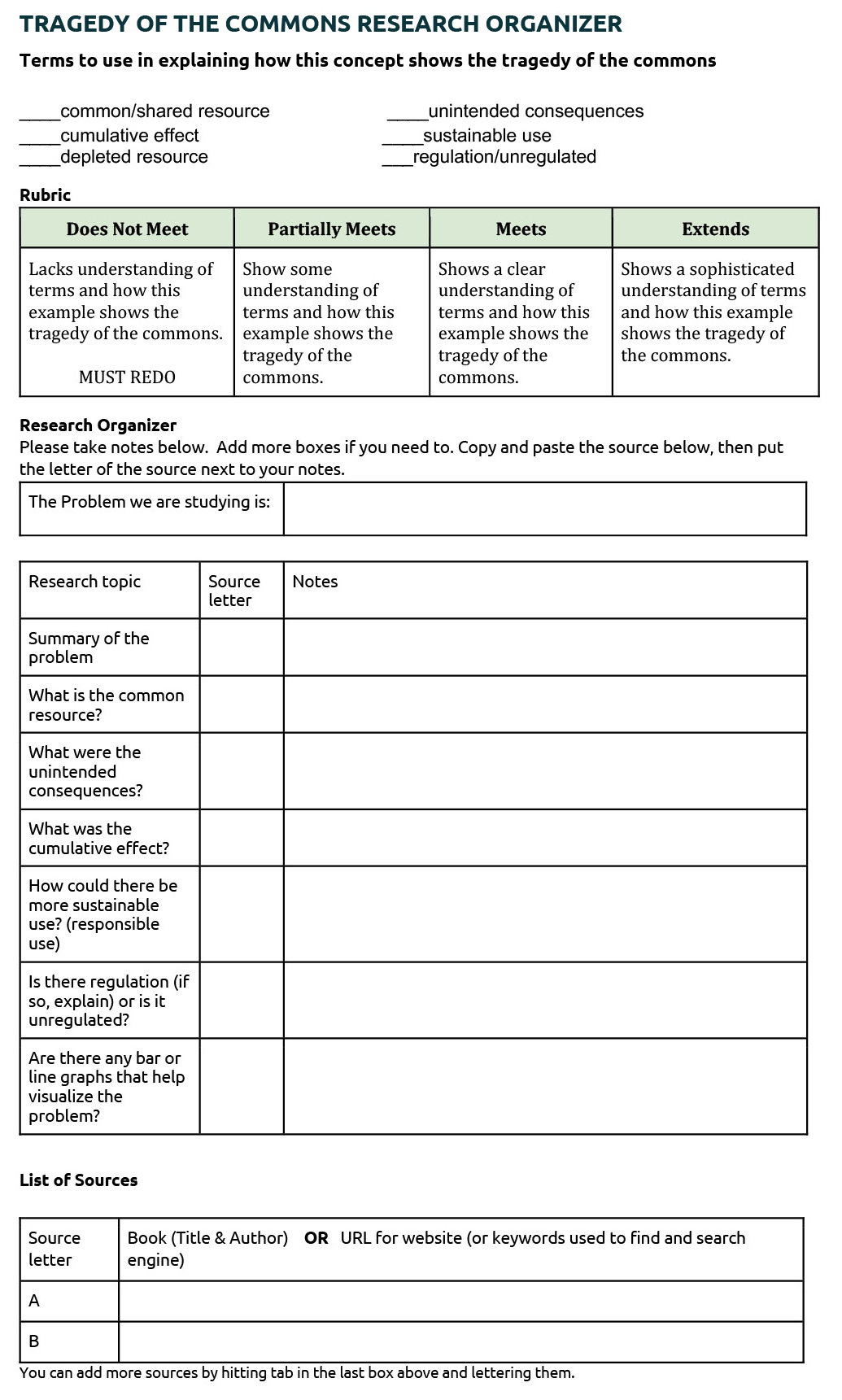 Figure 2  T-chart note-taking organizer.