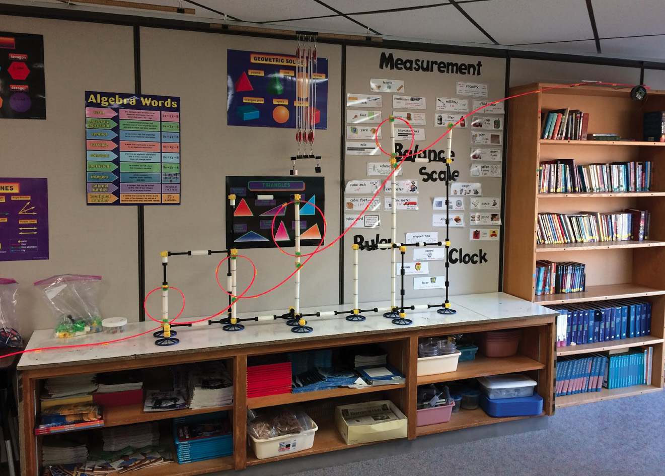 Figure 1 Model roller coaster used to demonstrate design flaws and design styles to help students understand how the materials would be used.