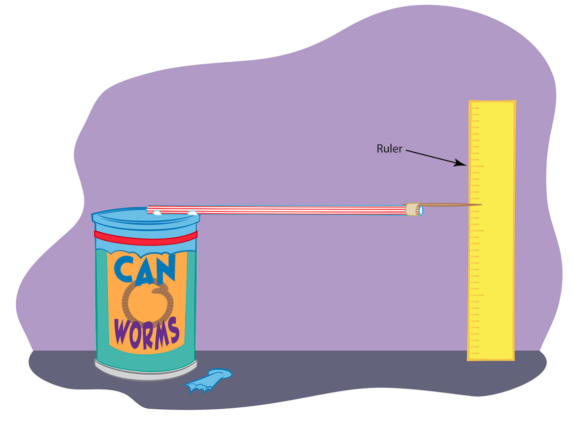 Figure 3 With the ruler taped to the wall, the pointer on the barometer can indicate changes in air pressure.