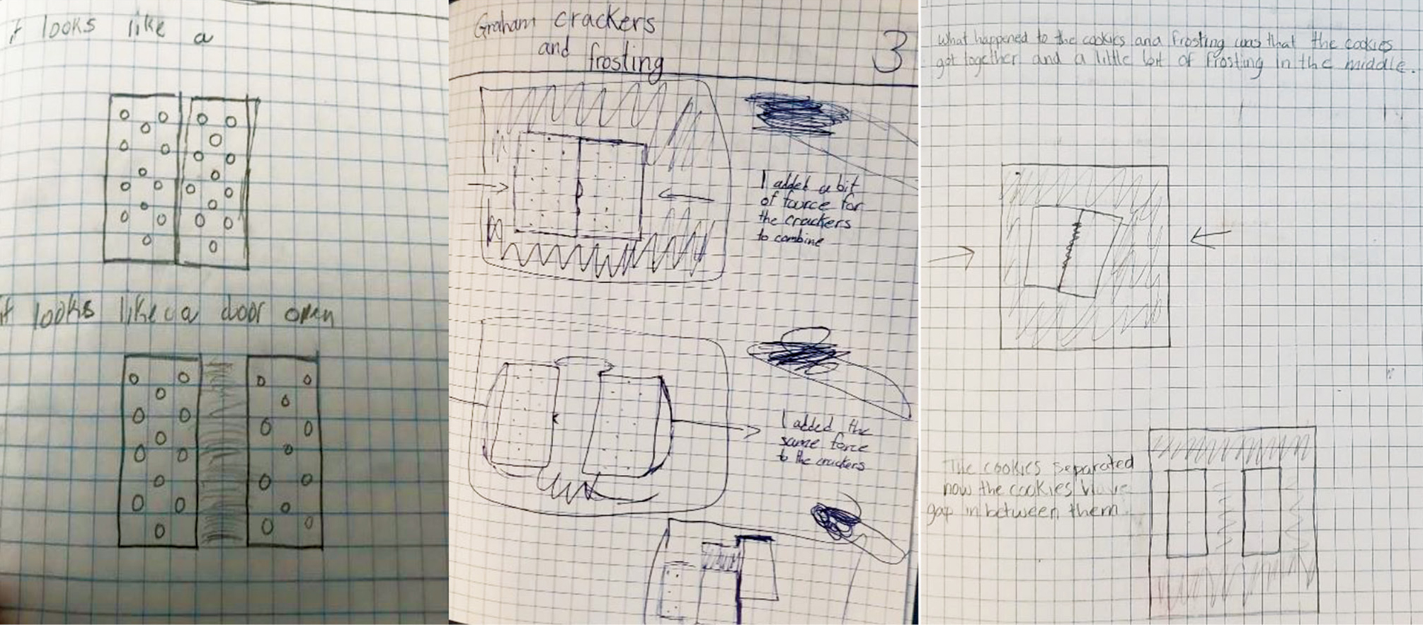 Figure 3 Journal pages where three students have captured the concepts and language of the lab.