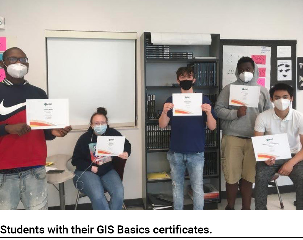 Students with their GIS Basics certificates.