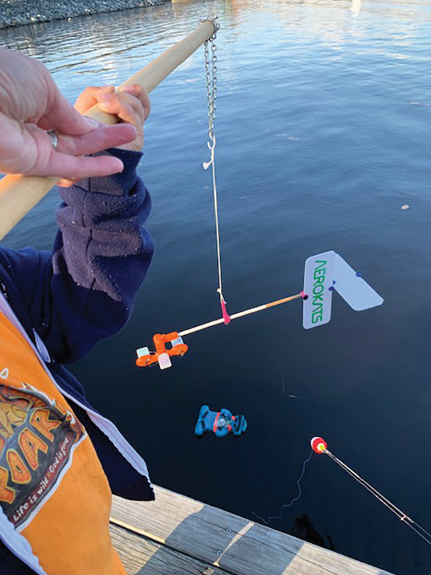 |	Figure 2: Using an Aeropod to stabilize instruments suspended over and under the water. 