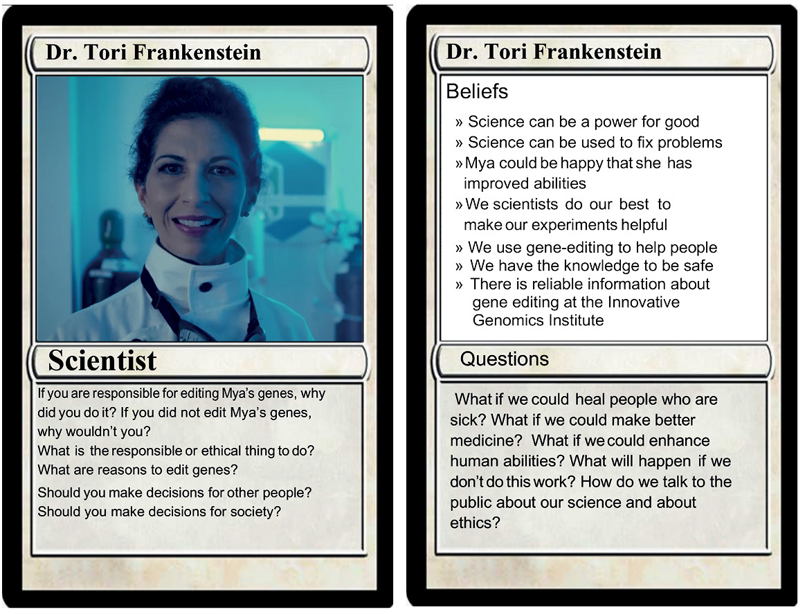 Figure 4 Character card for scientist.