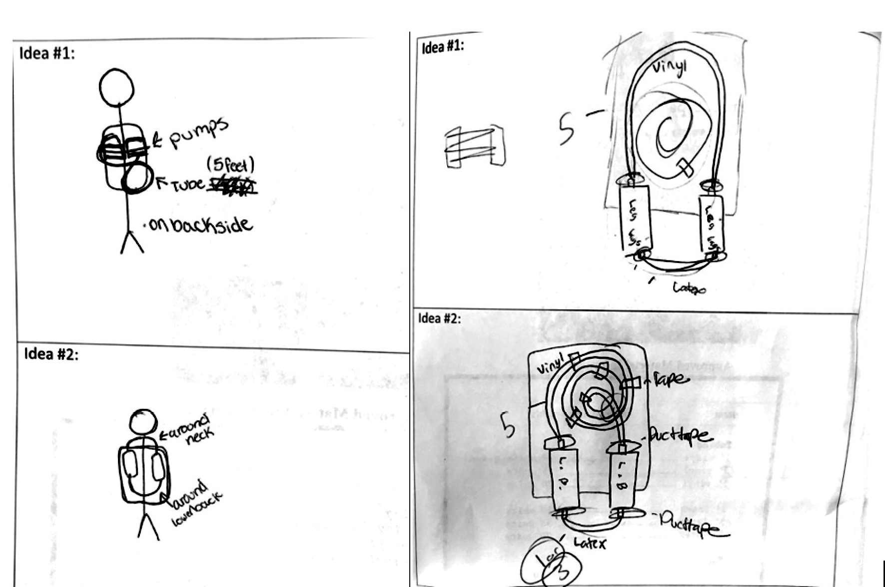 Figure 4 Student sketches from the brainstorming phase. 