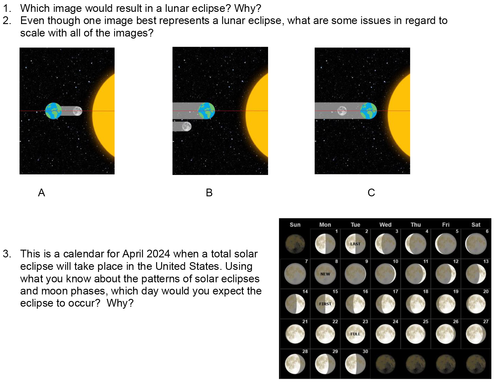Figure 4 Understanding eclipses and scales assessment. 