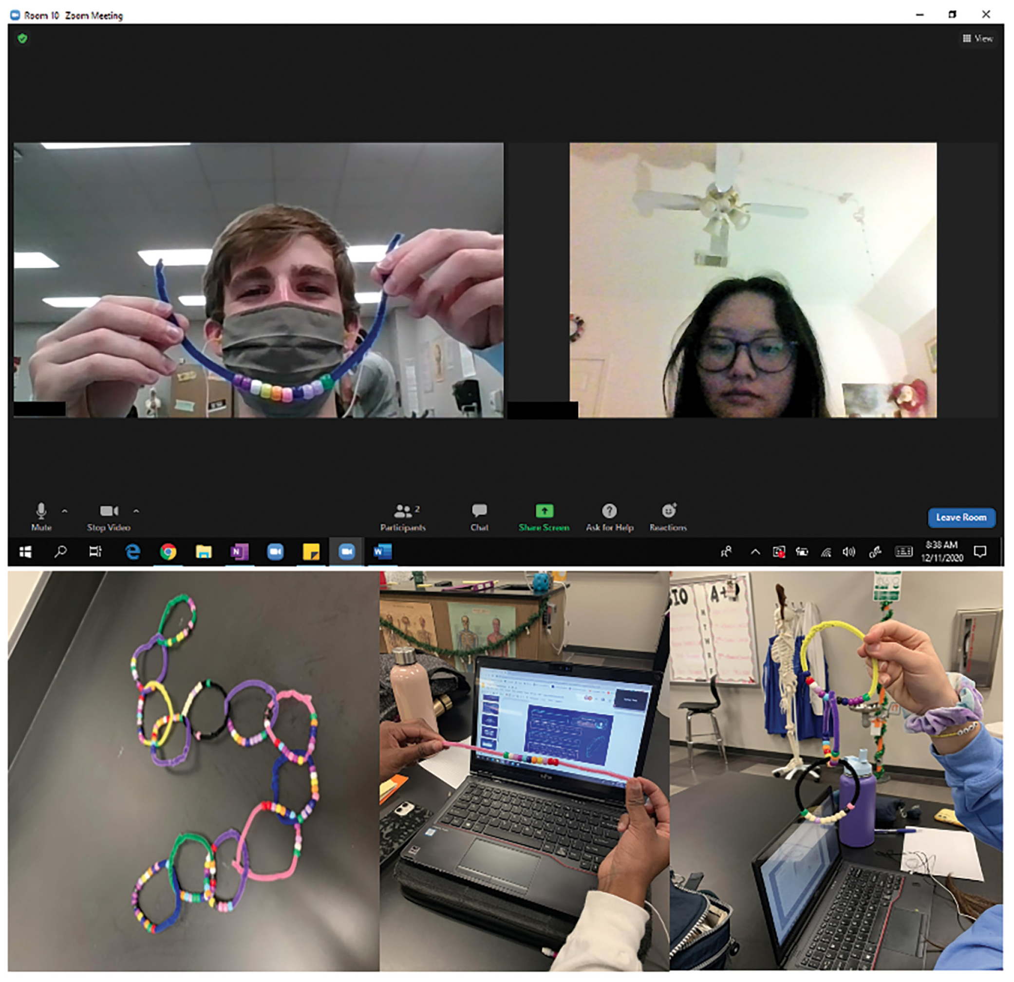 Figure 4 Images of student generated code bracelets.