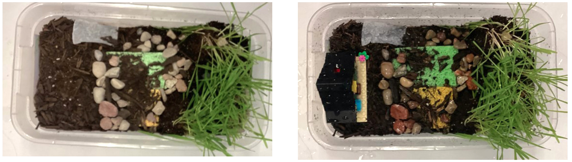 Figure 3 A design solution before (left) and after (right) testing.