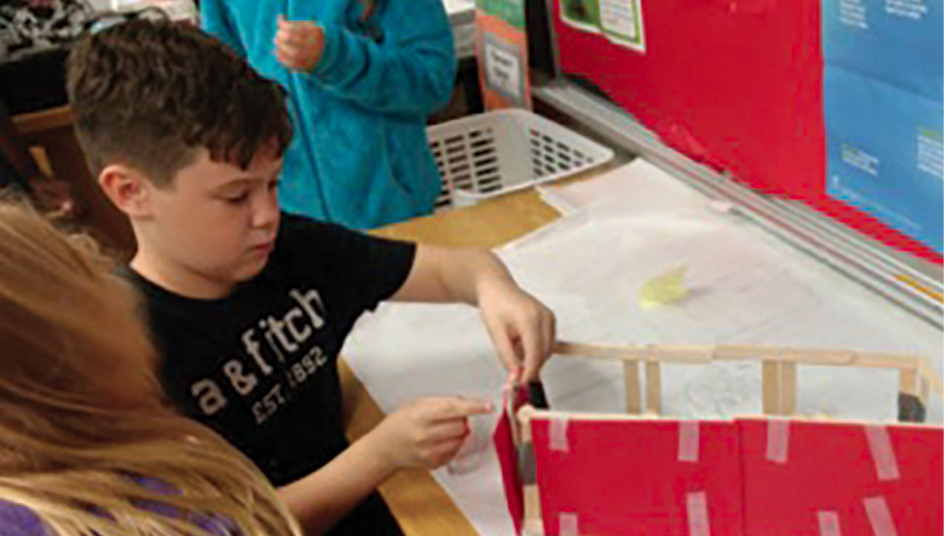 Figure 6 Students add materials to their prototype.