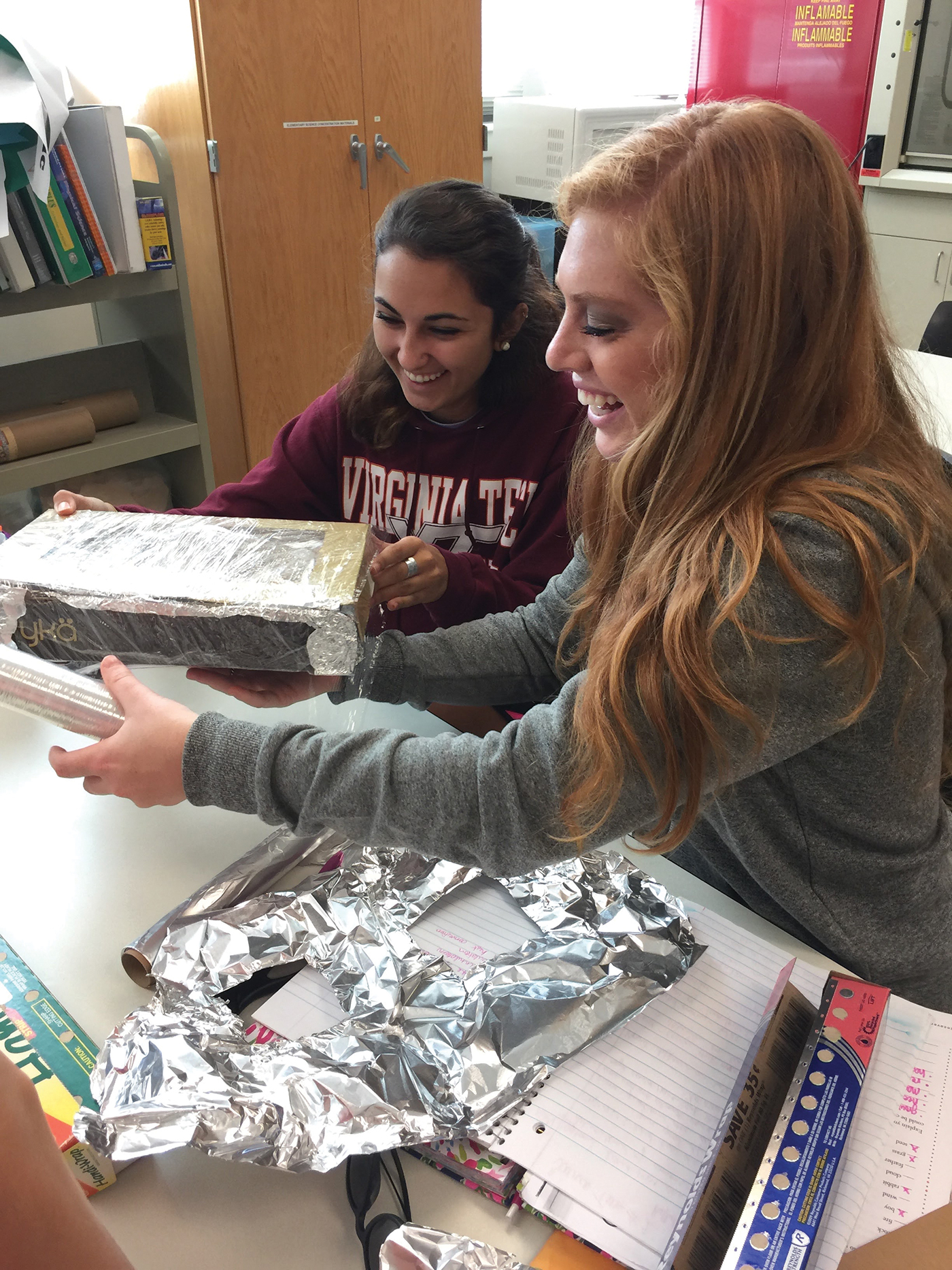 Elementary preservice teachers designing solar ovens. <i>Photo courtesy of the author.</i>