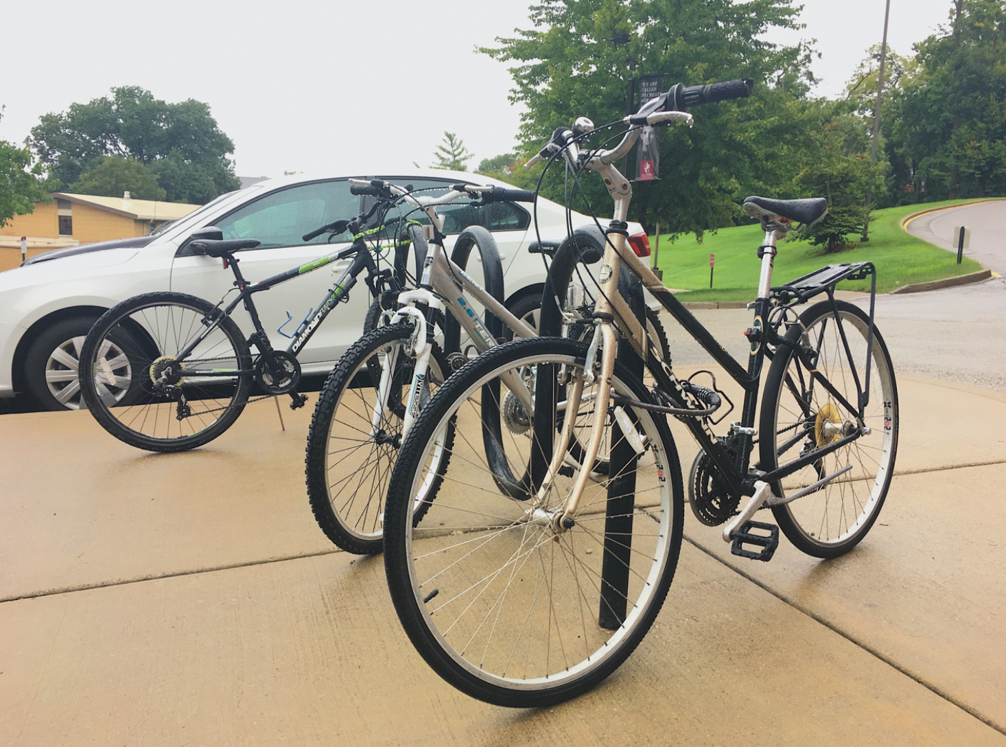 Example of a student photograph depicting bicycles on the university’s campus.