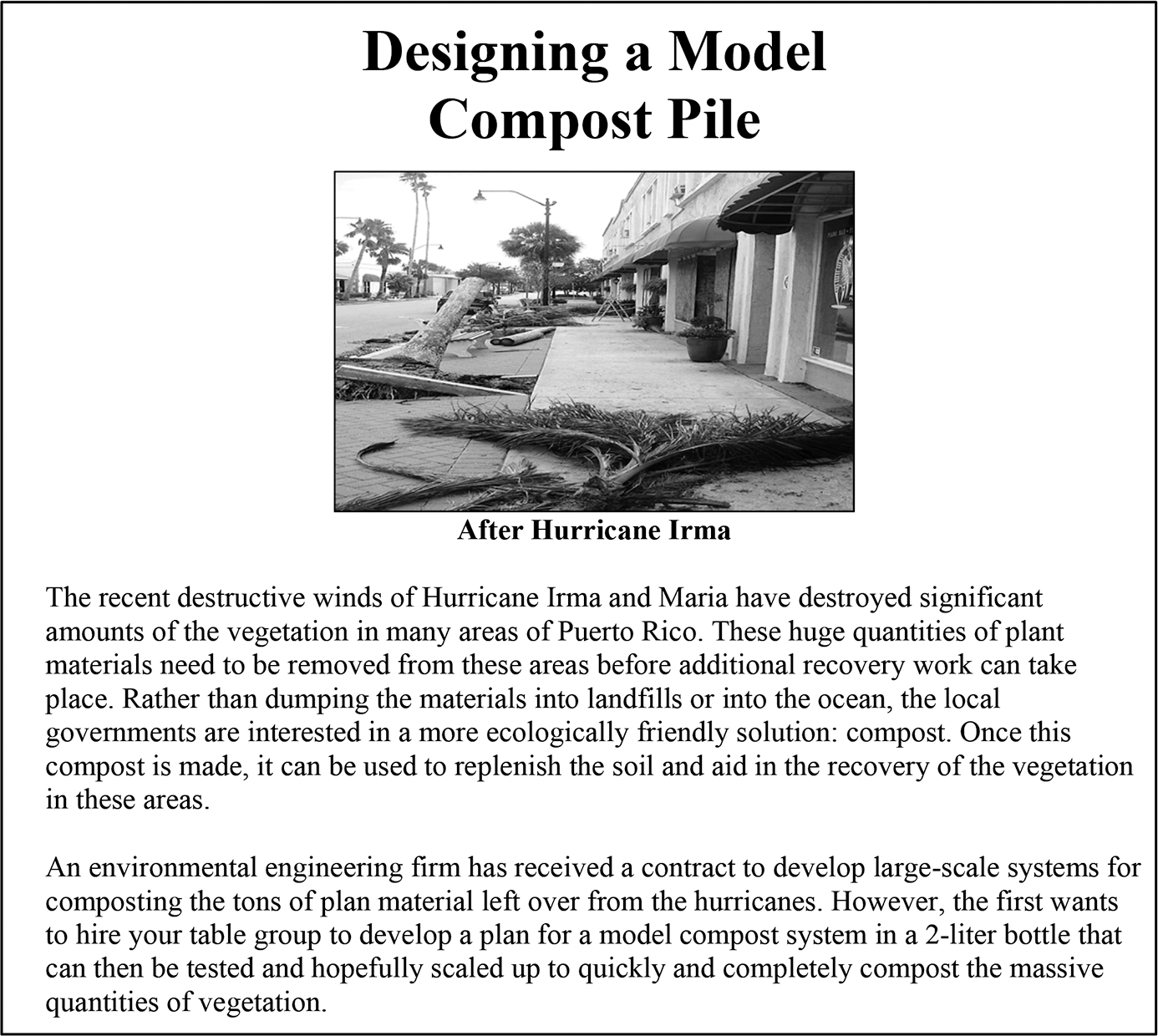 First page of students’ design brief.
