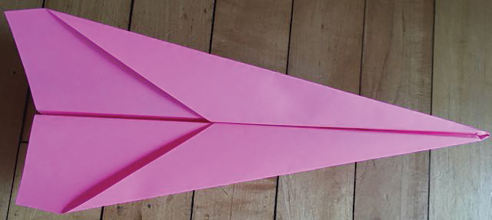 A basic dart paper airplane.