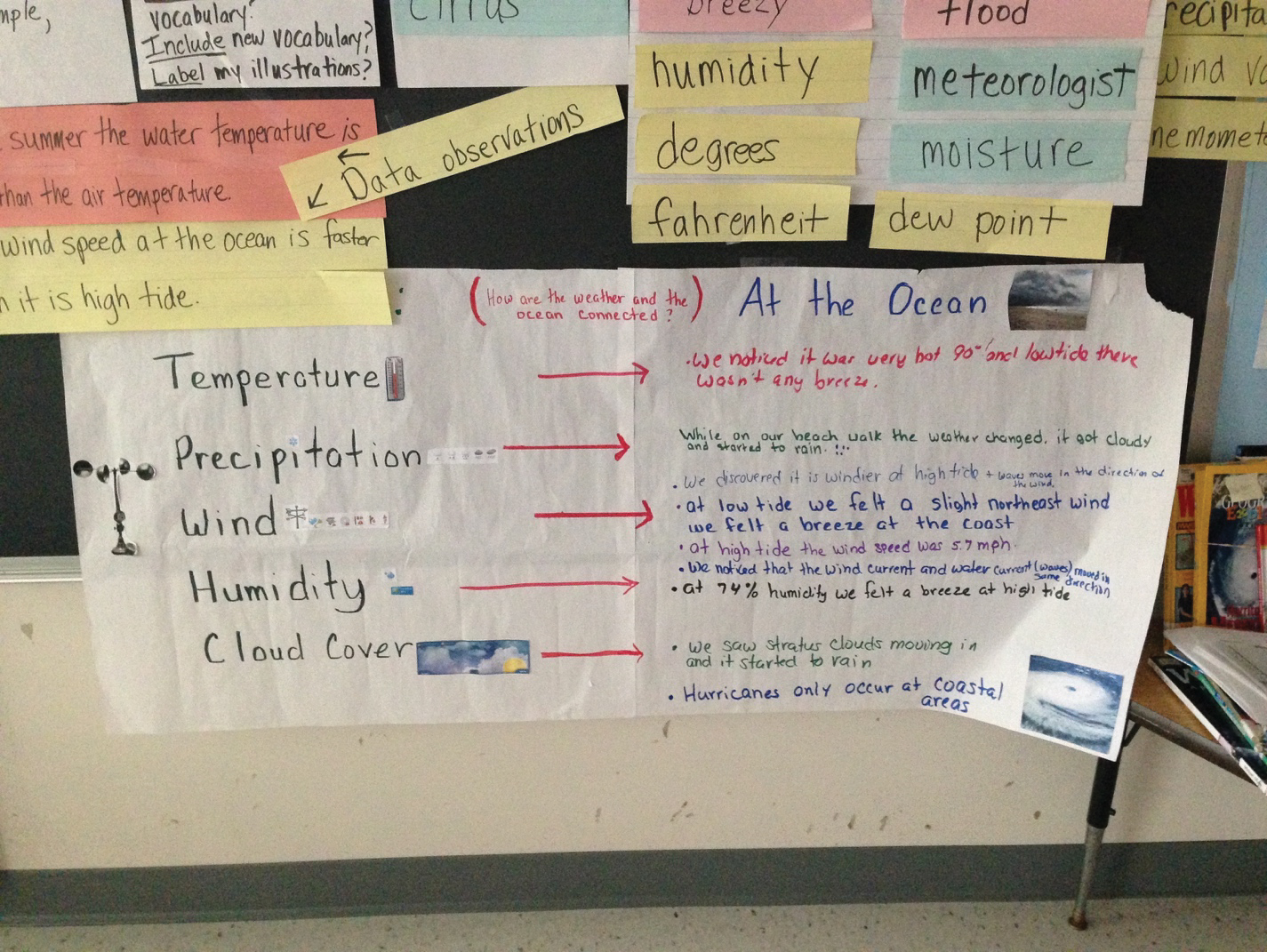 Students describe their observations of the ocean using the language of oceanography.