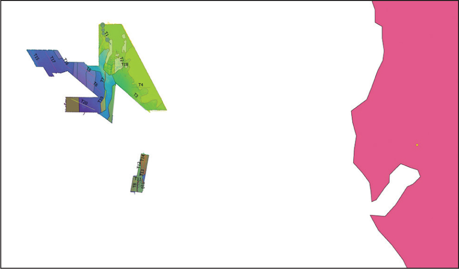 Example of what the map will look like in QGIS as the students complete the lab.