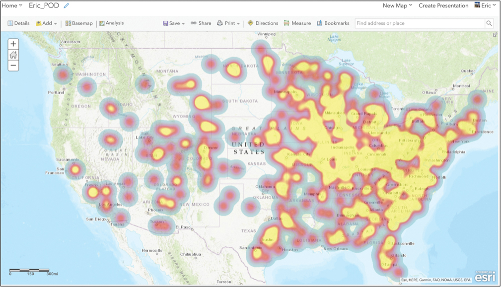 Layer showing sources of carbon dioxide emissions across the U.S.