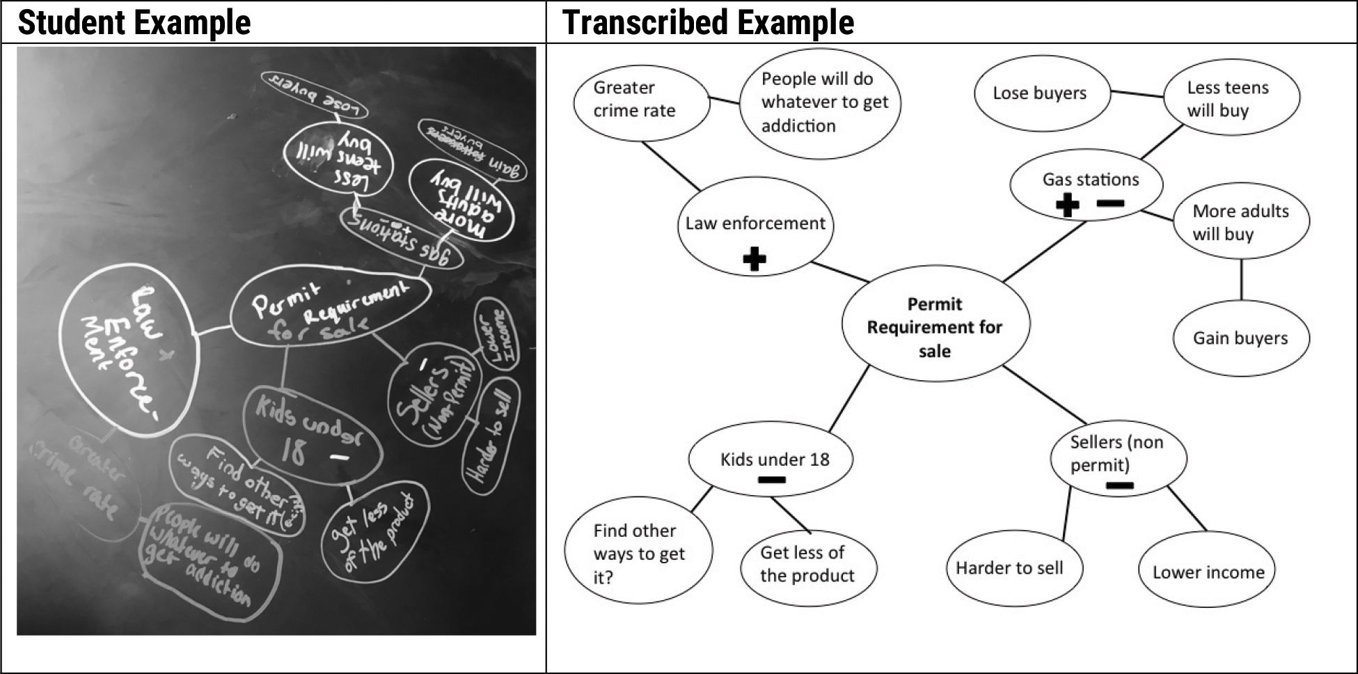 Example student causal map.