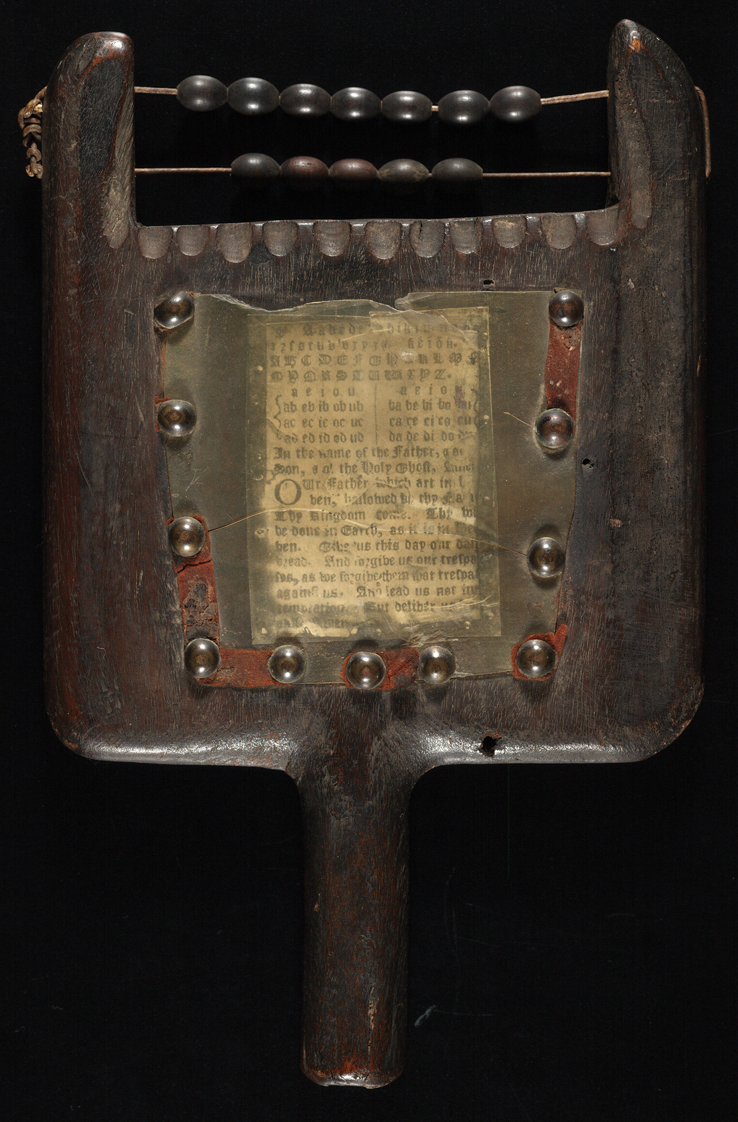 Wood hornbook, 18th century, possibly American.