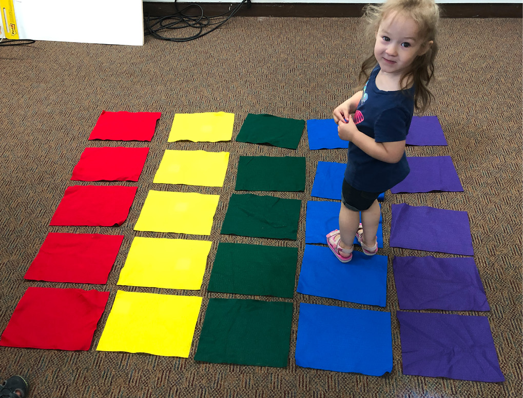 Figure 1 A child navigates the rainbow maze.