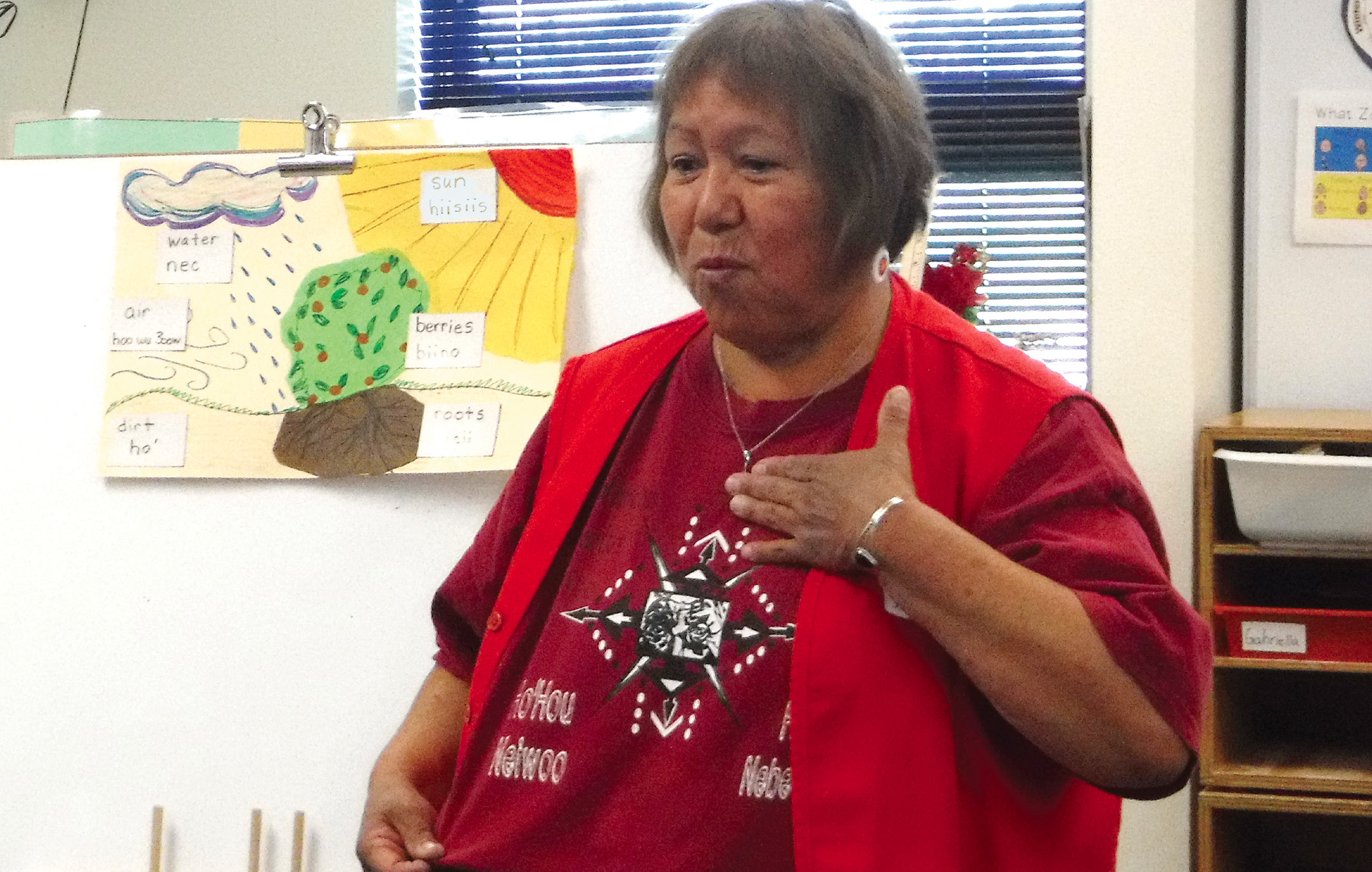 Visits from Elders included story time and learning vocabulary.